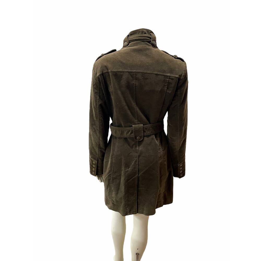Esprit Utility Belted Jacket Green Brown Military Style Women’s Size Small - Picture 9 of 15